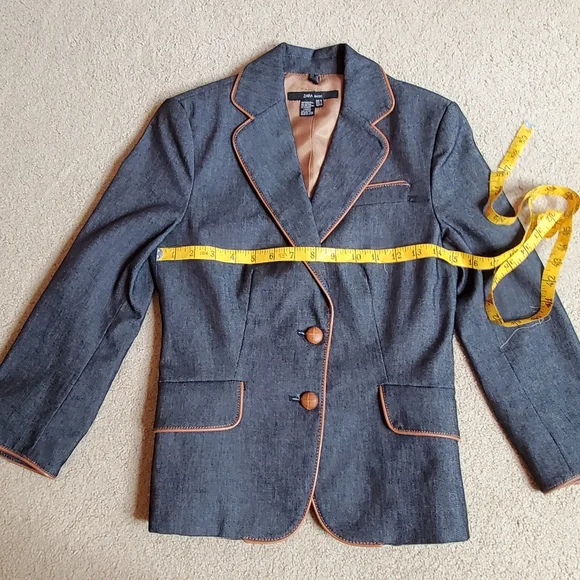 ZARA denim blazer SIZE 36 / 4 - Picture 4 of 8